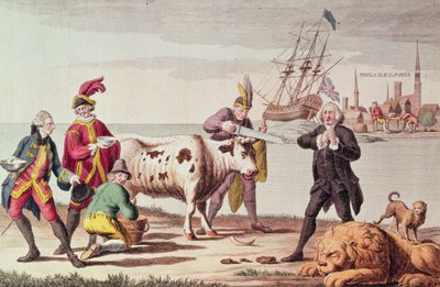 Indianer som skjærer hornene til en ku av American School